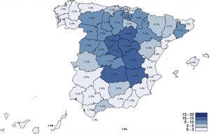 Provincial map of IgG anti-SARS-CoV-2 antibodies according to the results of the seroprevalence study. ENE-COVID-National Centre for Epidemiology (ISC-III).