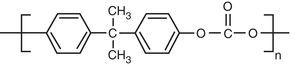 Chemical structure of the bisphenol A monomer. Molecular mass: 284Da.