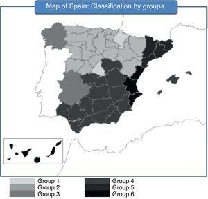 Geographical distribution of the Spanish AA.CC.