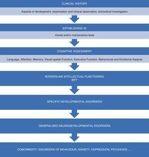 proces propus de CONFIL 2007 consensus group pentru detectarea și diagnosticarea funcționării intelectuale la limită.