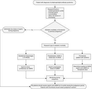 Management algorithm in patients with antiphospholipid antibody syndrome.