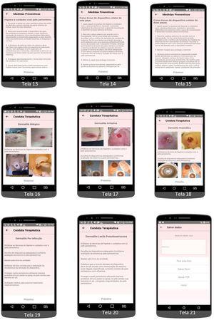 Preventive Measures and Therapeutic Approach screens of the “Dermatite Periestoma App”.