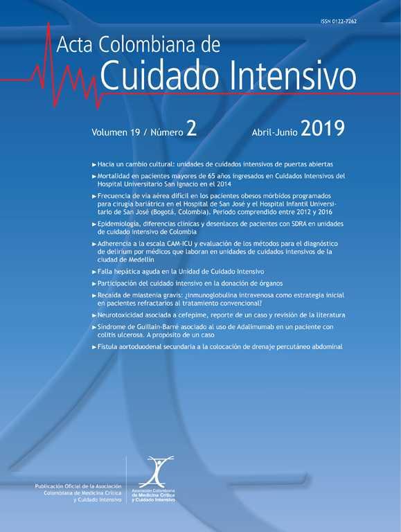 Acta Colombiana De Cuidado Intensivo | Acta Colombiana De Cuidado Intensivo