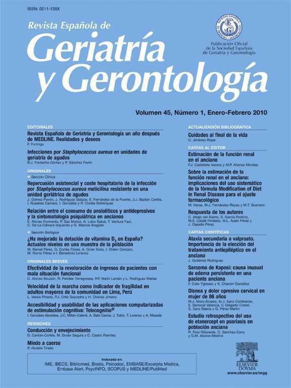 Revista Española De Geriatría Y Gerontología Revista Española De Geriatría Y Gerontología